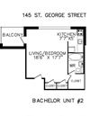 bachelor, 1 bathroom with a balcony